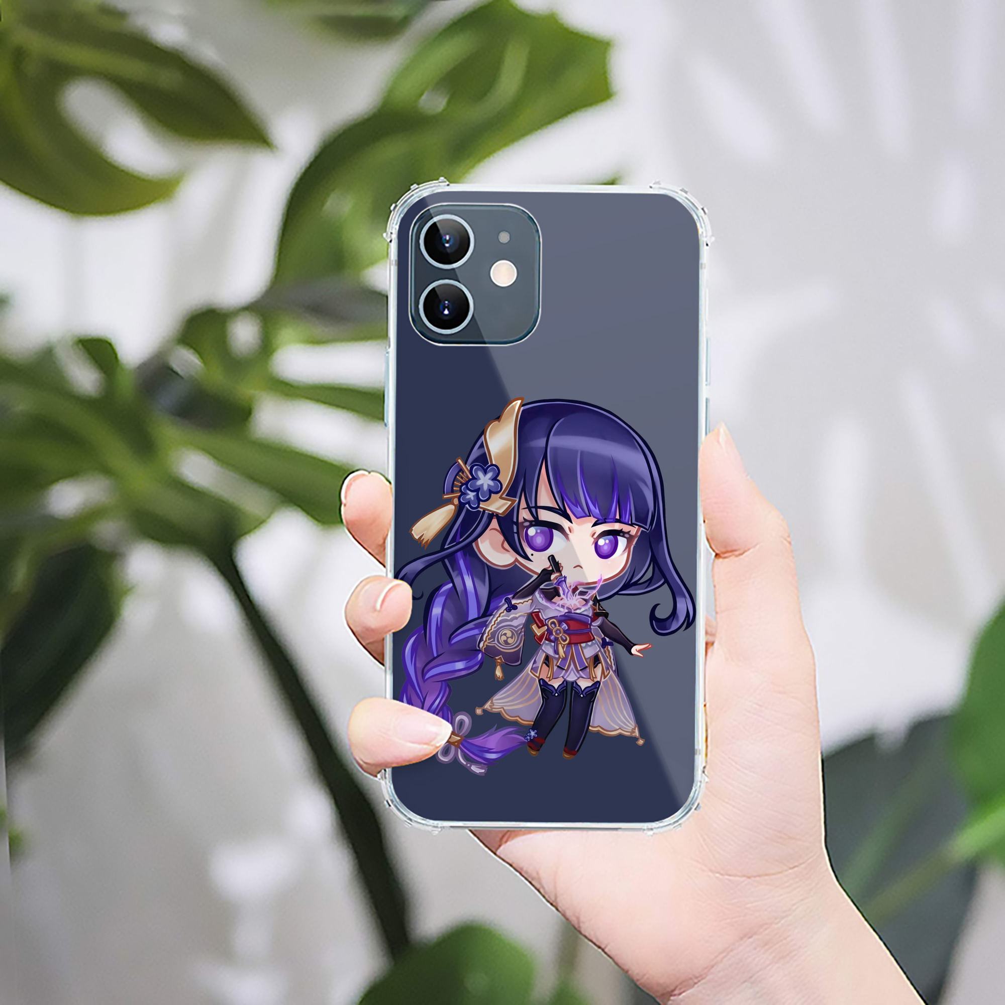 げんし神 雷電将軍 らいでんしょうぐん genshin Raiden Shogun 【iPhone 12シリーズ対応】透明スマホケース（クリアソフトケース）